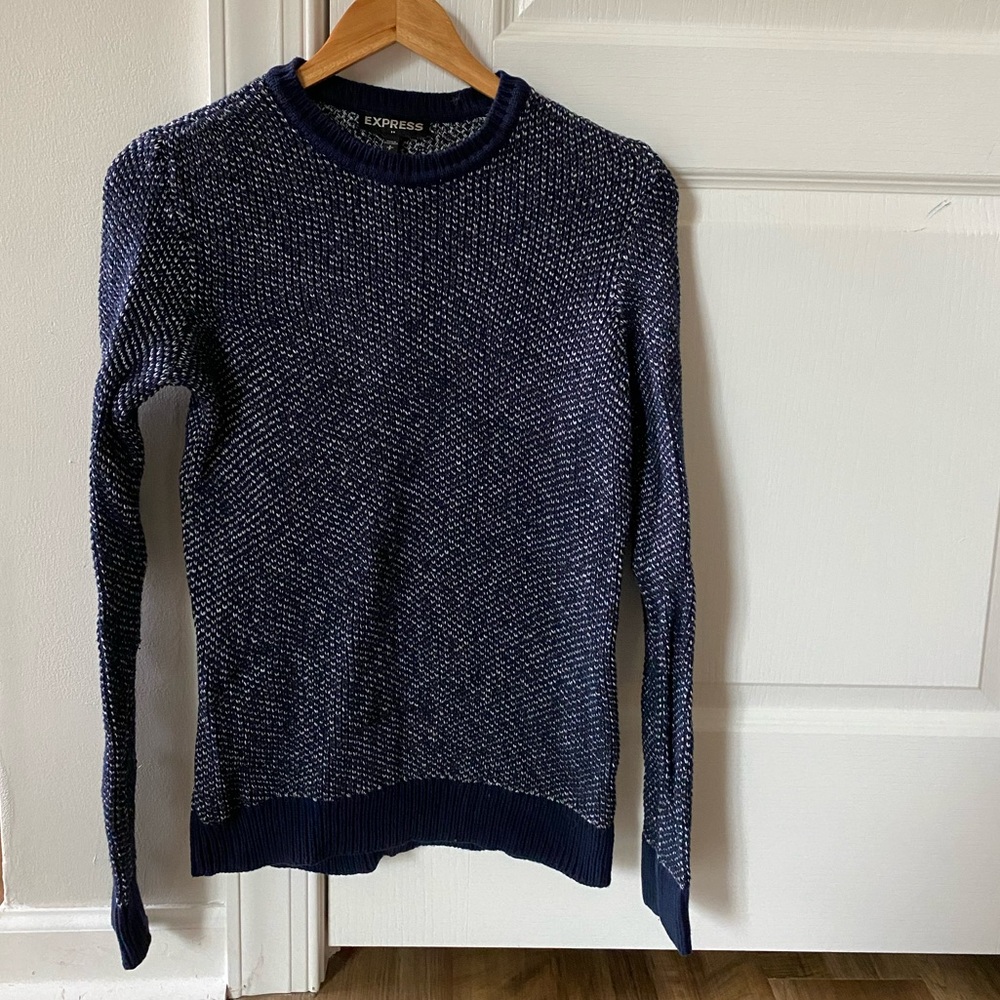 Mens Express sweater, size small, navy